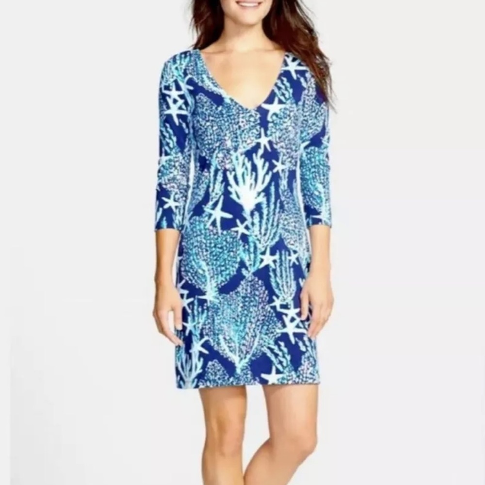 Lilly Pulitzer Clarke French Terry Dress In Good Reef Xs